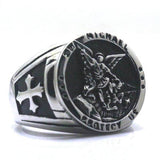 Saint Michael silver ring
