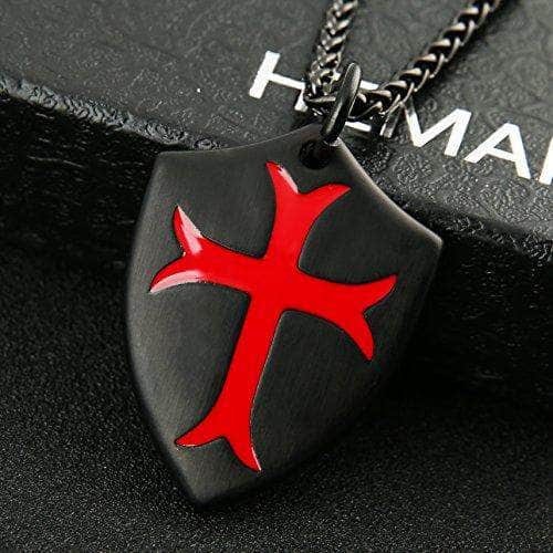 Patch Templare Crociata In PVC - 7.5x10 Cm, Rosso E Nero, Con Velcro, Per Giubbotti E Zaini - Foto 4