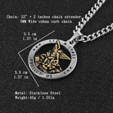 steel saint michael necklace