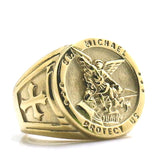 Saint Michael gold ring