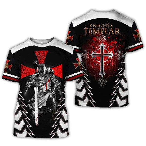 Camiseta Caballeros Templarios Medieval - Estampado 3D, Manga Corta, Tallas S A 4XL
