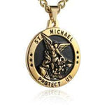 saint michael mens necklace