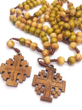 jerusalem cross necklace wood