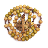 olive wood jerusalem cross necklace