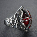 Black and Red Christian Ring