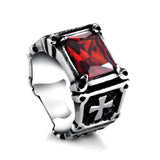 Knights Templar Ring Christian Cross Red