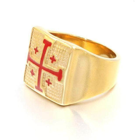 Gold Jerusalem Cross Ring | Templar Cross