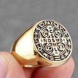 Knights Templar Ring Order of Saint Benedict Golden