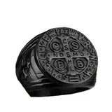 Knights Templar Ring Saint Benedict Black