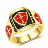 Knights Templar Ring Temple Cross (Gold)