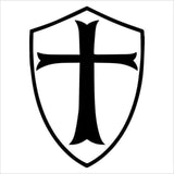 Knights Templar Sticker Black Templar Cross