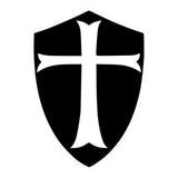 Knights Templar Sticker White Templar Cross