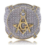 Masonic Ring Cubic Zircons