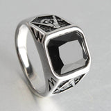 Masonic Ring Gemstone Silver