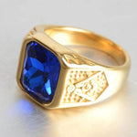 Masonic Ring Gemstone Gold