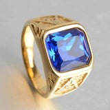 Masonic Ring Blue Gemstone