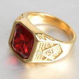 Masonic Ring Gemstone Gold