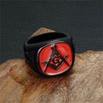 Masonic Ring Dark Red