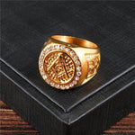 Masonic Ring Golden Strass